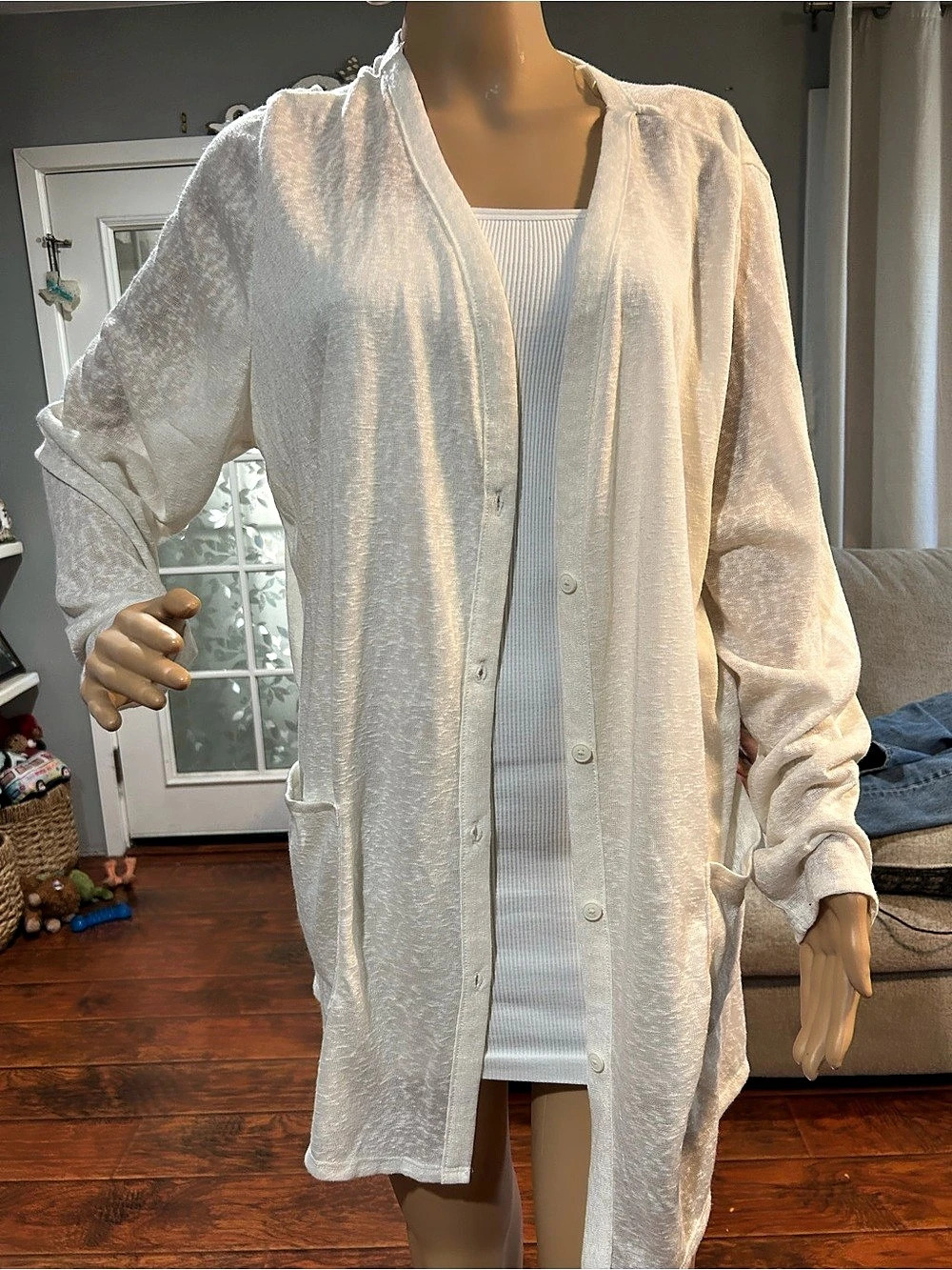 Lane Bryant Open Front Cardigan White Size Medium NWT